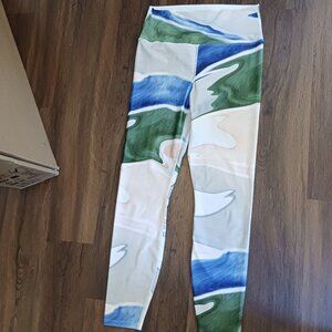 Carbon 38 Leggings Geometric Color Block Swirl Designer Upscale Used L